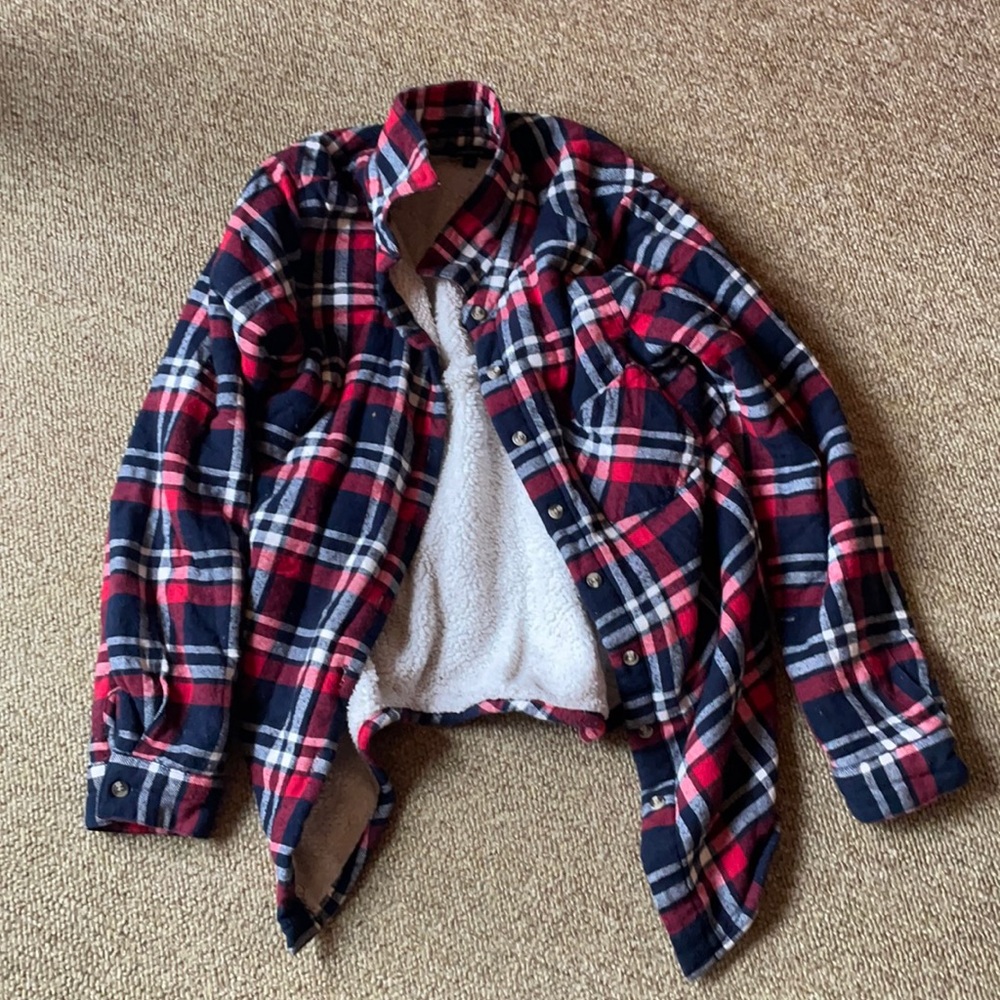 Plaid fleece jacket
